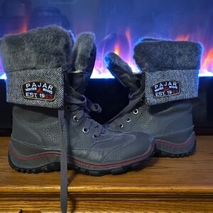 Pajar Alice Leather Winter Boots with Faux Fur